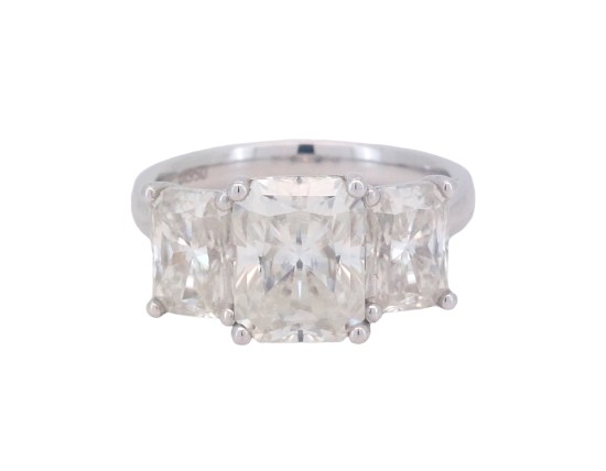 3 Stone Radiant Cut Diamond Ring with Trapezoids, 3.30 Ct –  Kingofjewelry.com